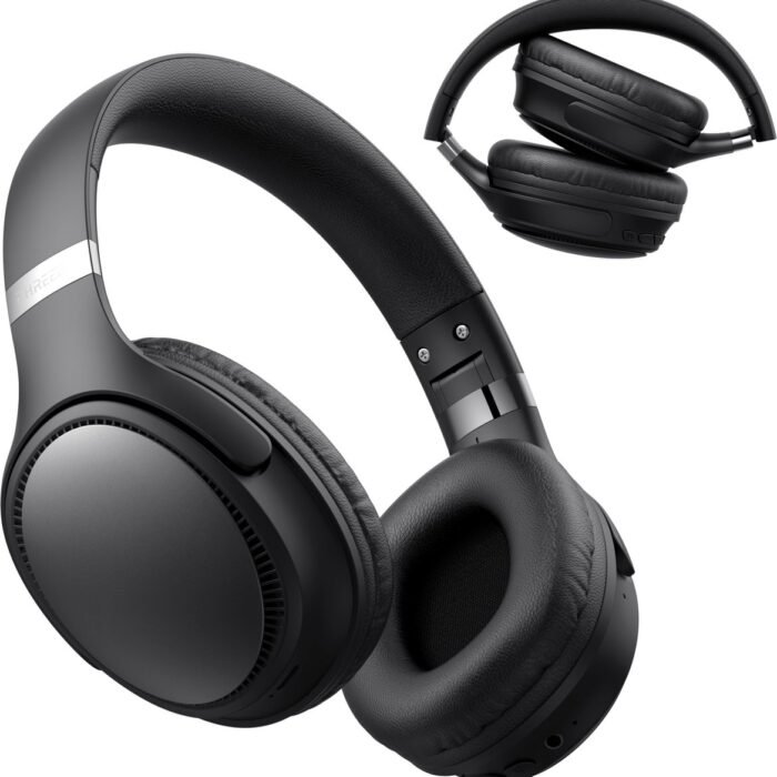 Draadloze Koptelefoon met FM Radio en Bluetooth - 55+ Uur Batterijduur - Inklapbaar Design - Passieve Noise Cancelling - Koptelefoons Draadloos - Zwart