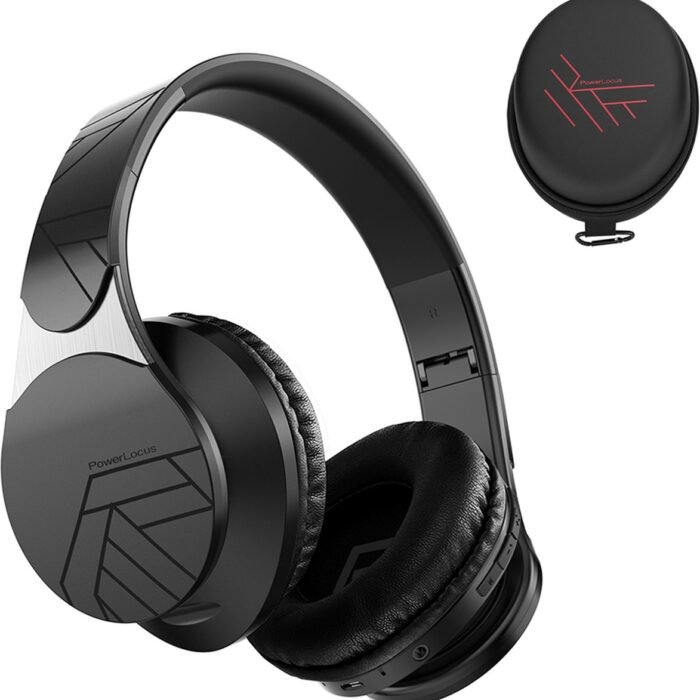 PowerLocus EDGE - Draadloze Koptelefoon - Koptelefoon Draadloos - Bluetooth Headphone - Over-Ear - FM Radio - Micro SD - Microfoon - inkl. Case - Zwart