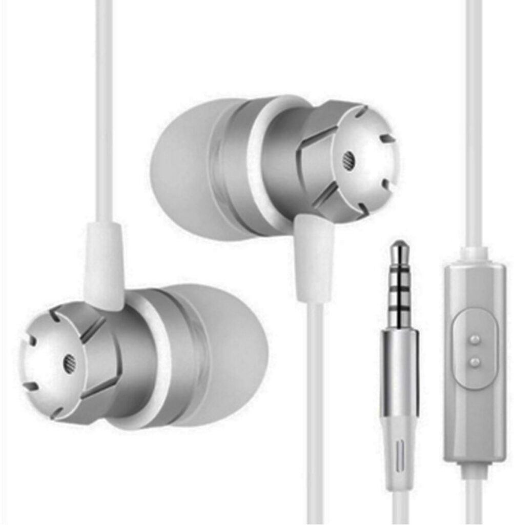 Oortjes met Draad - 3.5mm Jack AUX aansluiting - In-Ear Oordopjes koptelefoon met draad en microfoon - Headset - zilver