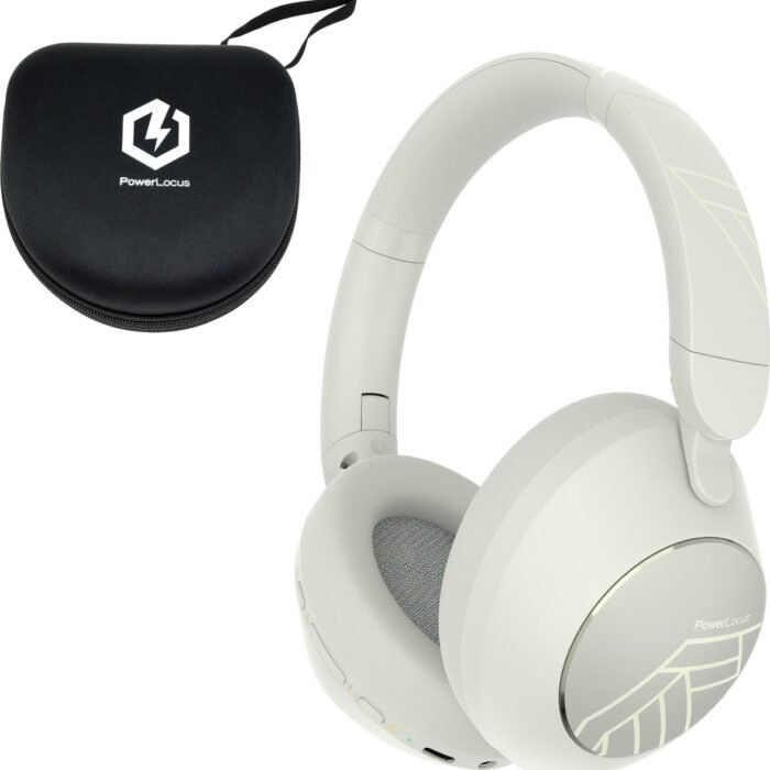 PowerLocus Orion - Koptelefoon Draadloos – Koptelefoon Bluetooth - met ENC Microfoon – 70 Uur batterijduur - Memory Foam Oorkussens - Wireless & met Aux kabel Mode – incl. Premium Case - Sand