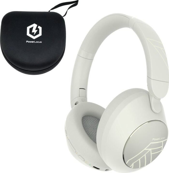 PowerLocus Orion - Koptelefoon Draadloos – Koptelefoon Bluetooth - met ENC Microfoon – 70 Uur batterijduur - Memory Foam Oorkussens - Wireless & met Aux kabel Mode – incl. Premium Case - Sand