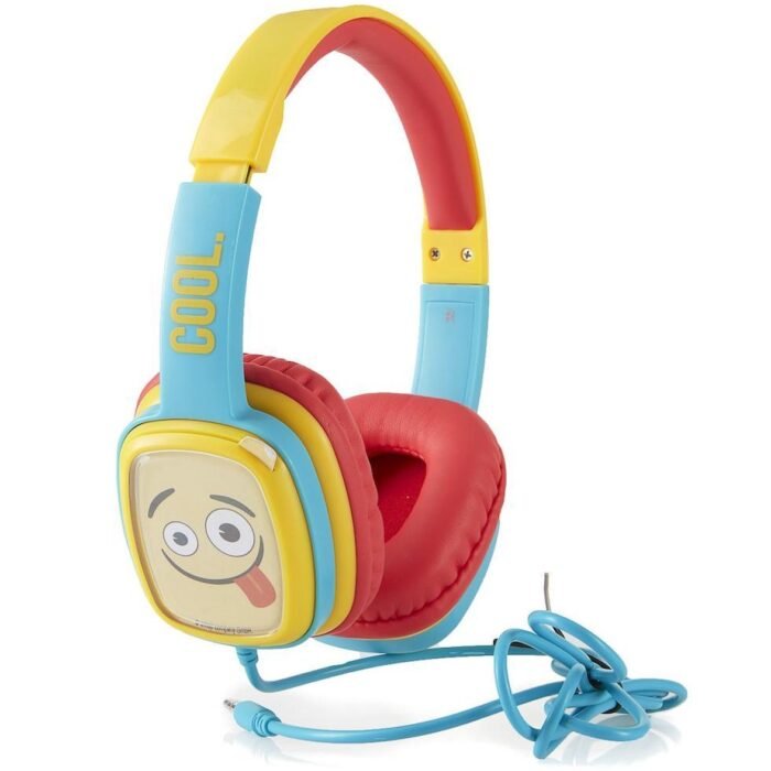 Emoji flip & switch - kinder koptelefoon - volumebegrenzing - verstelbaar - comfortabel (geel)