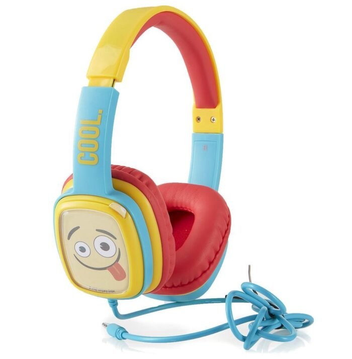 Emoji flip & switch - kinder koptelefoon - volumebegrenzing - verstelbaar - comfortabel (geel)