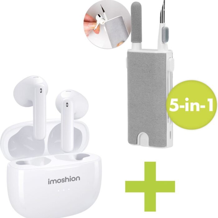 iMoshion Aura Earbuds Inclusief 5-in-1 Oordopjes Reinigingskit - Draadloze Oordopjes - Wit