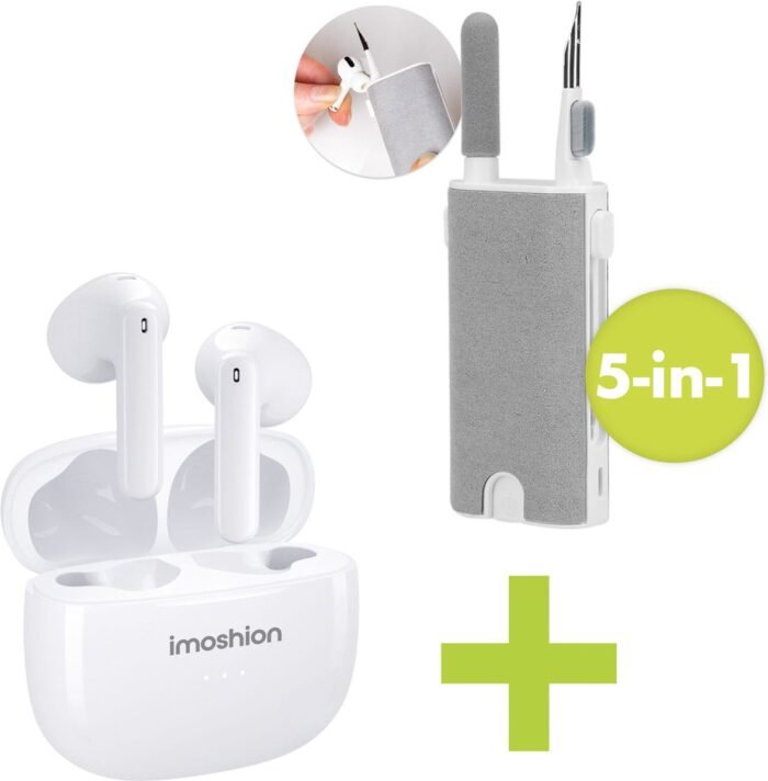 iMoshion Aura Earbuds Inclusief 5-in-1 Oordopjes Reinigingskit - Draadloze Oordopjes - Wit