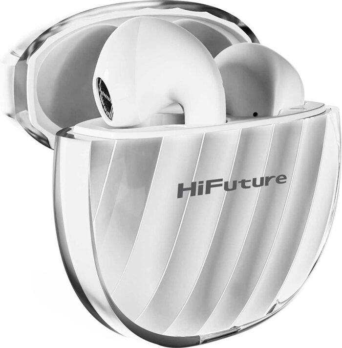 HiFuture Flybuds 3 Draadloze 5.3 Bluetooth in ear oordopjes, 4 Ingebouwde Microfoons met 30 uur speeltijd, IPX5 Waterdicht, Jogging- en Hardloopoordopjes, ENC-ruisonderdrukking voor Android en iOS,, Kleur ( Wit)