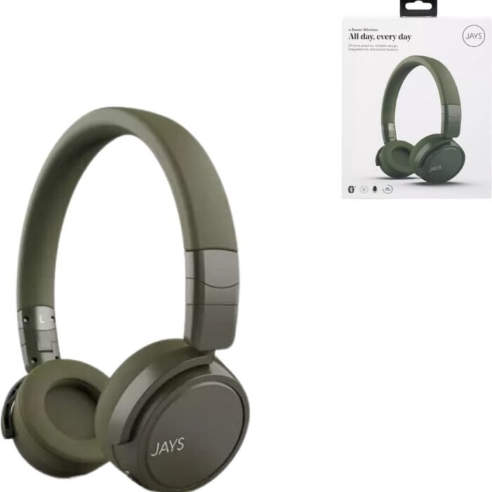 JAYS x-Seven Wireless Headset Draadloos Hoofdband USB Type-C Bluetooth Olijf