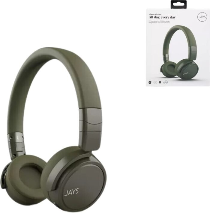 JAYS x-Seven Wireless Headset Draadloos Hoofdband USB Type-C Bluetooth Olijf