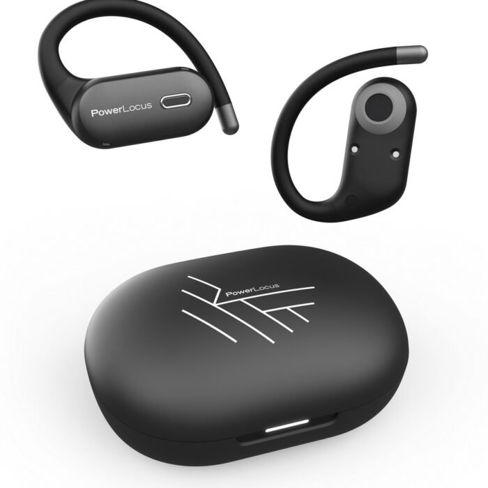 PowerLocus Move - Open-Ear Koptelefoon - Draadloze Oordopjes - Bluetooth 5.3 - Draadloze oortjes - Waterproof Sport Oortjes - Universeel - Zwart
