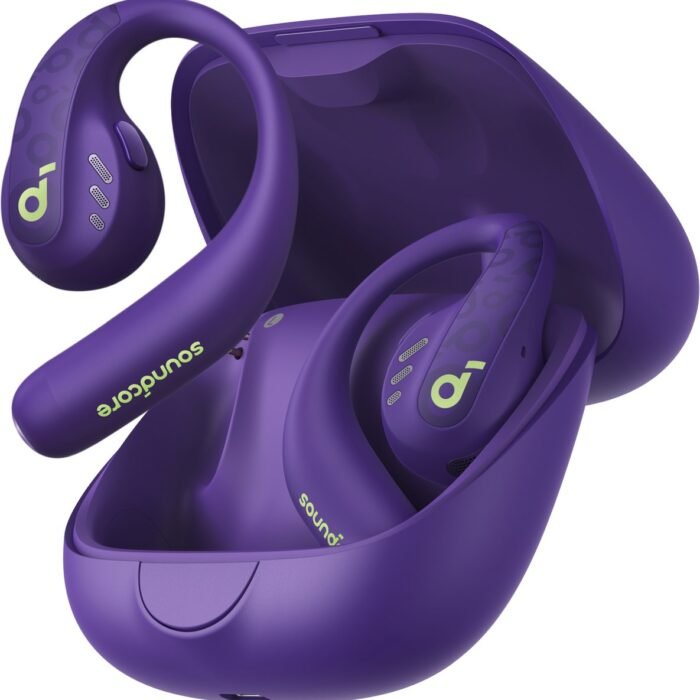 soundcore by Anker AeroFit Pro Draadloze Open-Ear Oordopjes Paars - Earbuds - Multipoint Connection, 46 uur accuduur, Bluetooth 5.3, Open-Ear Design, Verstelbare Nekband, IPX5 Spatwaterbestendig