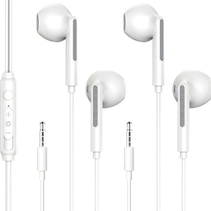 2x Bedrade Oordopjes - Oortjes met draad en microfoon - 3.5 mm jack aansluiting