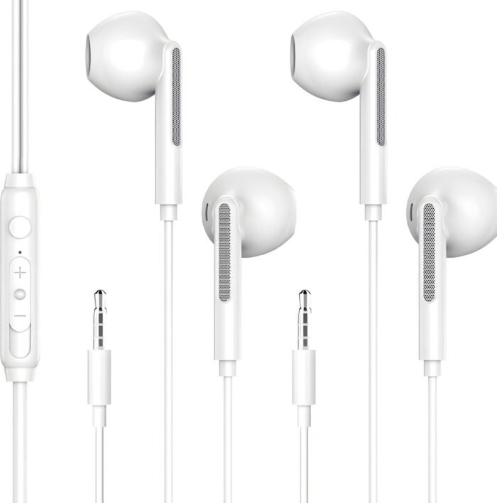 2x Bedrade Oordopjes - Oortjes met draad en microfoon - 3.5 mm jack aansluiting