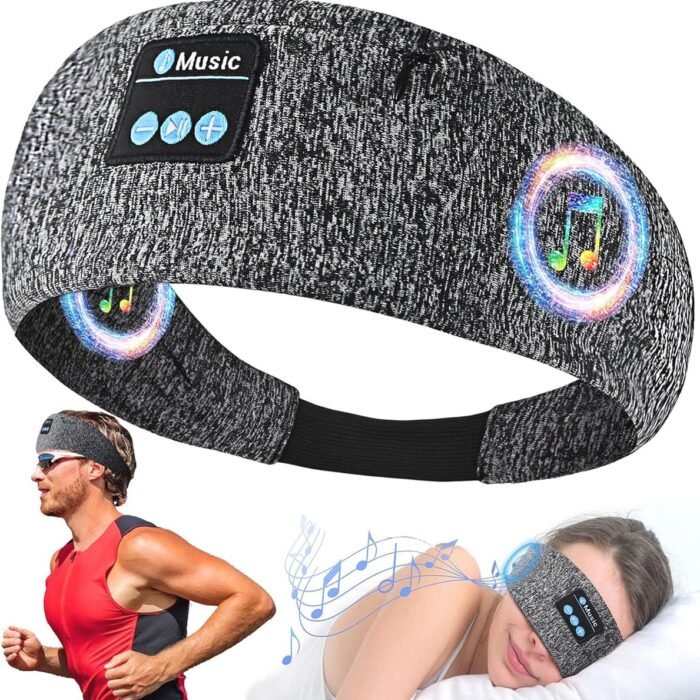 3-in-1 Hoofdband met Draadloze Bluetooth Hoofdtelefoon en Slaapmasker - Ideaal voor Sport en Ontspanning
