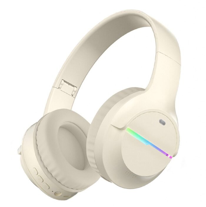 KINSI Draadloze Gaming Headset met RGB-Verlichting - Bluetooth Hoofdtelefoon voor Gamen & Sport, HIFI Geluid