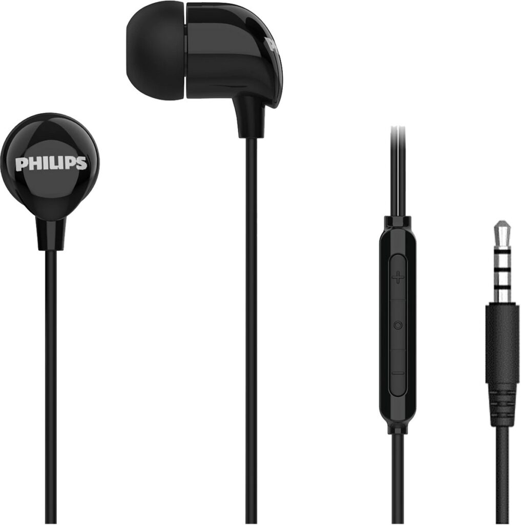 Philips In-Ear koptelefoon TAE1156BK - Clear Sound - Bekabeld - Remote met microfoon - Jack plug 3.5 mm- Zwart