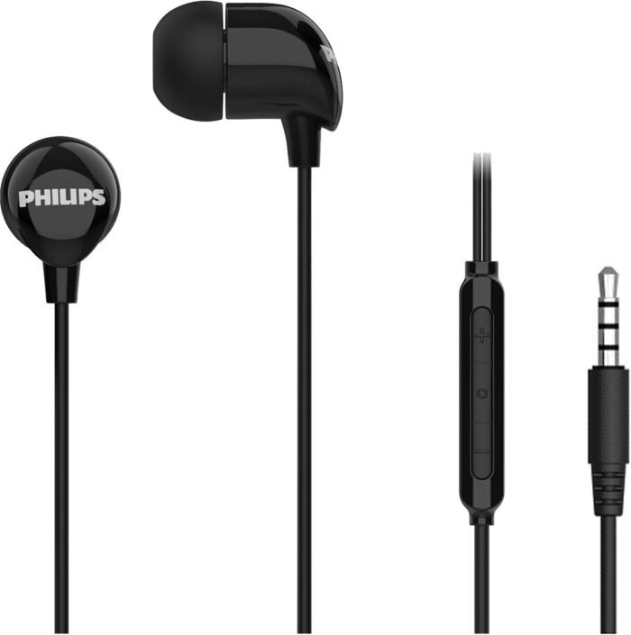 Philips In-Ear koptelefoon TAE1156BK - Clear Sound - Bekabeld - Remote met microfoon - Jack plug 3.5 mm- Zwart