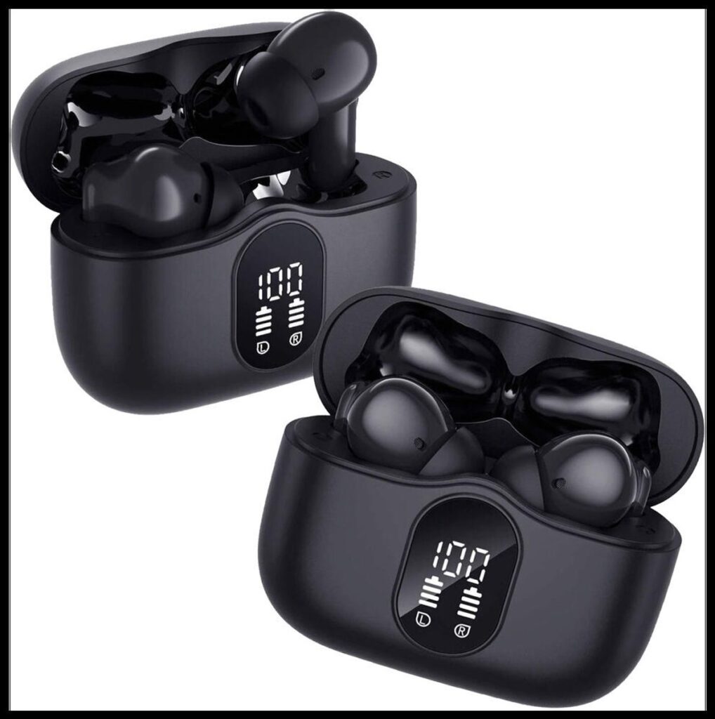 Duo Pack SBG Draadloze Oordopjes - Noise Cancelling - Headset - Bluetooth 5.3 - Earbuds oplaadcase - LED Display - Met Microfoon - Extra dopjes - Zwart
