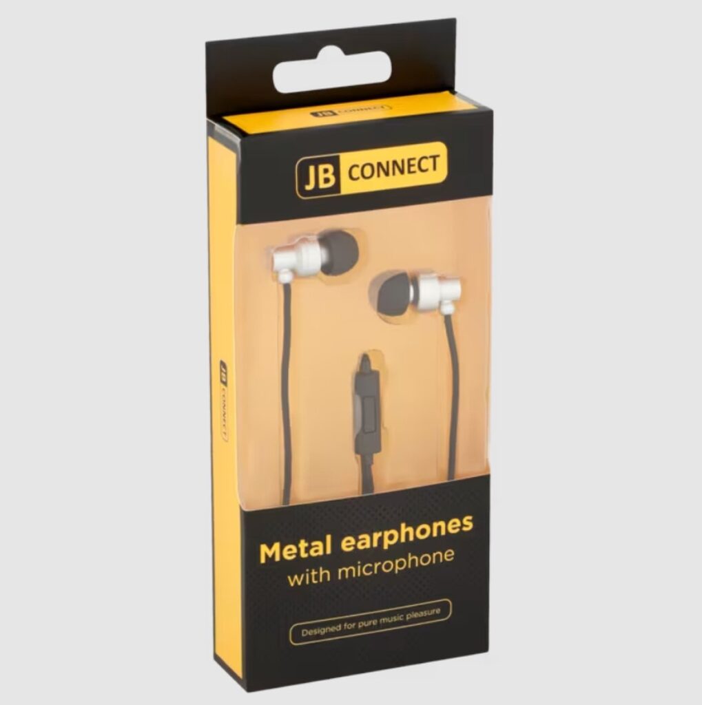 JB CONNECT Metalen Oortjes met Microfoon - Elegant Zilver Design, 1,2 meter Kabel voor Premium Luisterervaring