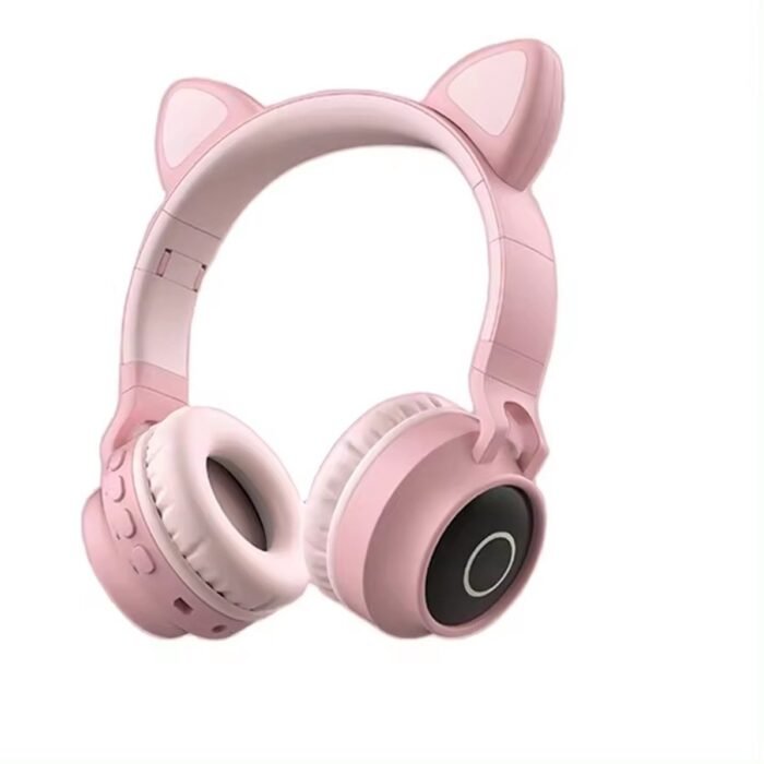 WizBay Premium Select® CAT Ear KIDS LED Headset met Microfoon - LED op de Buitenkant - HD Bluetooth Phone Call - Ingebouwde Microfoon - SD Card - Verstelbare Hoofdband - Soft Zuurstof doorlatend Ear Pads - Headset Draadloos - Kleur Roze