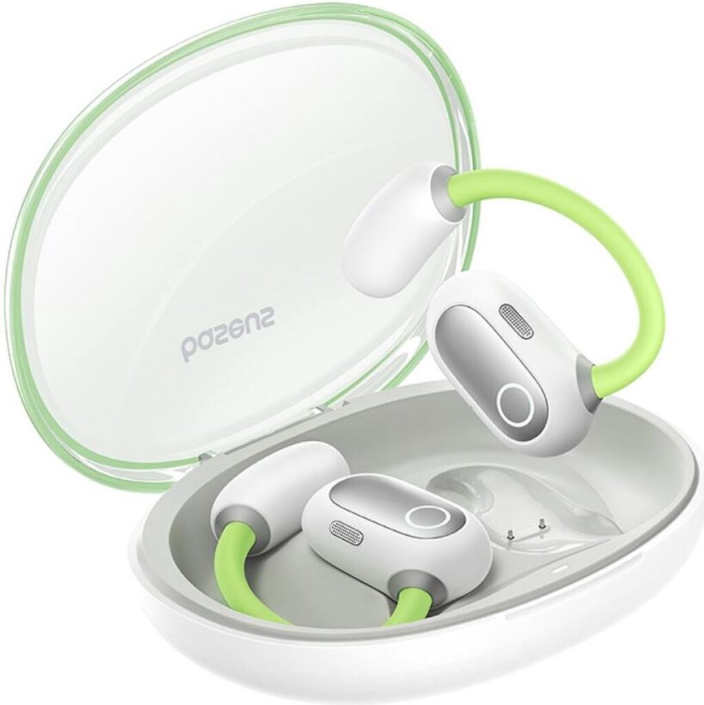 Baseus Eli Sport 1 | Open-Ear Oordopjes | Met Nekband | Sport Oordopjes | Geschikt voor Hardlopen, Wielrennen, Reizen, etc | Waterdicht IPX4 | Draadloze Oortjes | Aurora Groen