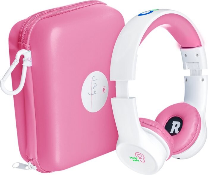 Clevy Hearsafe (Max 85 dB) - Koptelefoon voor kinderen met case - Roze - Ontworpen voor de schoolklas - Kids Headphone - Headset