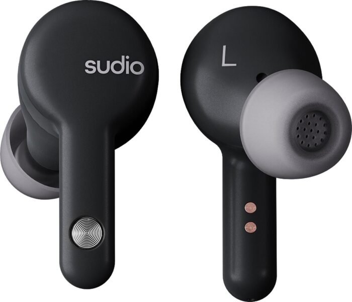Sudio A2 in-ear true wireless earphones - draadloze oordopjes - met active noice cancellation (ANC) - Zwart