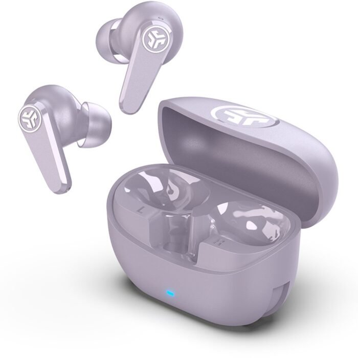JLAB Go Pods ANC Oortjes Draadloos – 26 Uur Speeltijd – Draadloze Oordopjes - Bluetooth Multipoint – Hybrid Active Noise Cancelling Oortjes – Aanpasbare Equalizer Instellingen EQ4 – Fast Charging Case Met Ingebouwde Oplaadkabel - Lila Roze