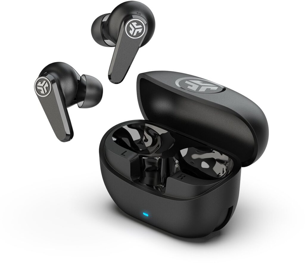 JLAB Go Pods ANC Oortjes Draadloos – 26 Uur Speeltijd – Draadloze Oordopjes - Bluetooth Multipoint – Hybrid Active Noise Cancelling Oortjes – Aanpasbare Equalizer Instellingen EQ4 – Fast Charging Case Met Ingebouwde Oplaadkabel - Zwart
