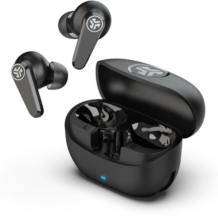 JLAB Go Pods ANC Oortjes Draadloos – 26 Uur Speeltijd – Draadloze Oordopjes - Bluetooth Multipoint – Hybrid Active Noise Cancelling Oortjes – Aanpasbare Equalizer Instellingen EQ4 – Fast Charging Case Met Ingebouwde Oplaadkabel - Zwart