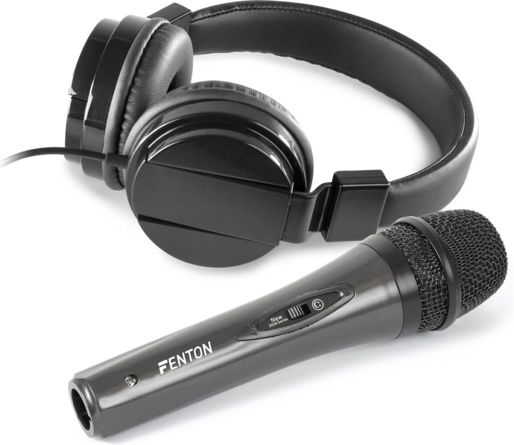 DJ koptelefoon Vonyx VH120 + DJ microfoon Fenton DM105 - DJ accessoires