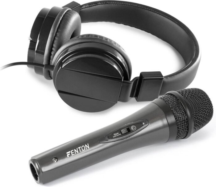 DJ koptelefoon Vonyx VH120 + DJ microfoon Fenton DM105 - DJ accessoires
