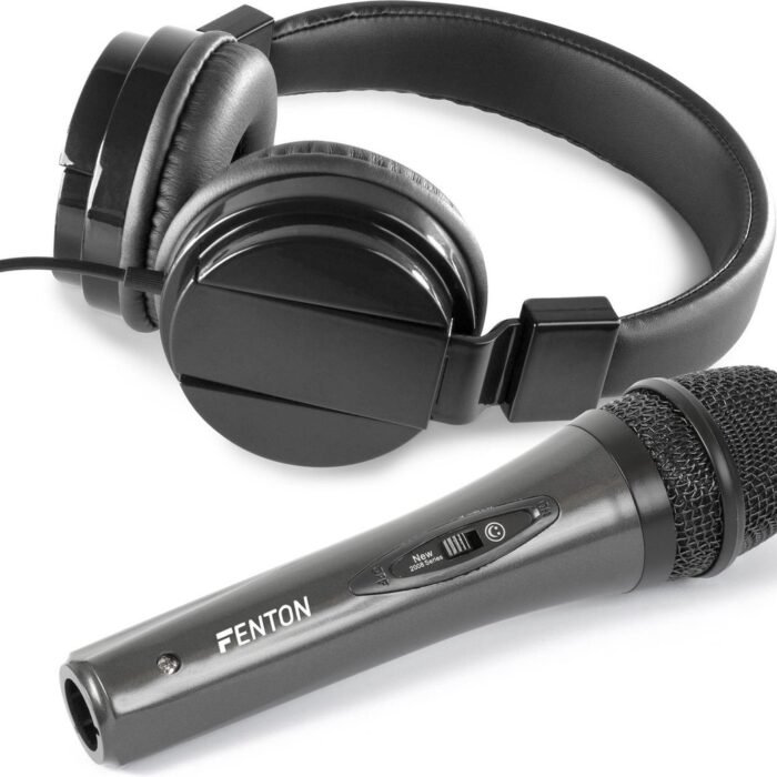 DJ koptelefoon Vonyx VH120 + DJ microfoon Fenton DM105 - DJ accessoires