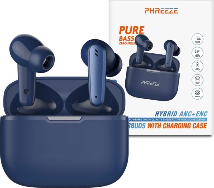 Draadloze Oordopjes Noise Cancelling - Bluetooth Oordopjes - Draadloze oortjes - Oortjes draadloos - Blauw
