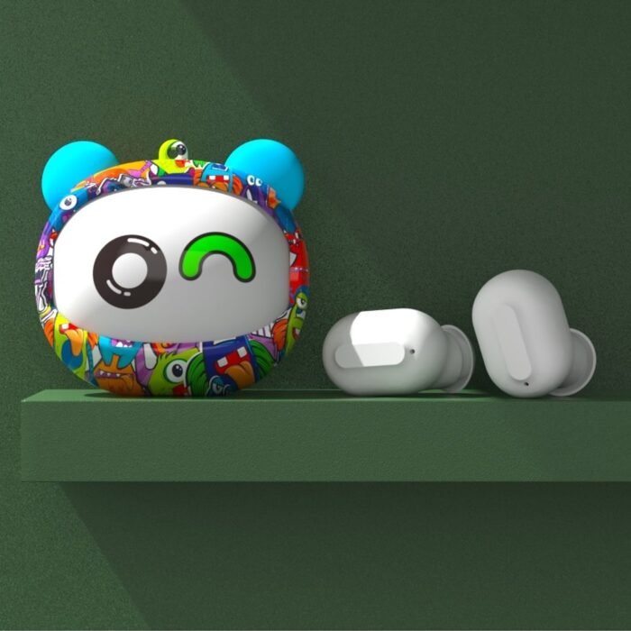 Volkano Face Change Artist Bear TWS Oordopjes Draadloos – Speels Design en Superieur Geluid - Draadloze oordopjes | earpods met Oplaadcase