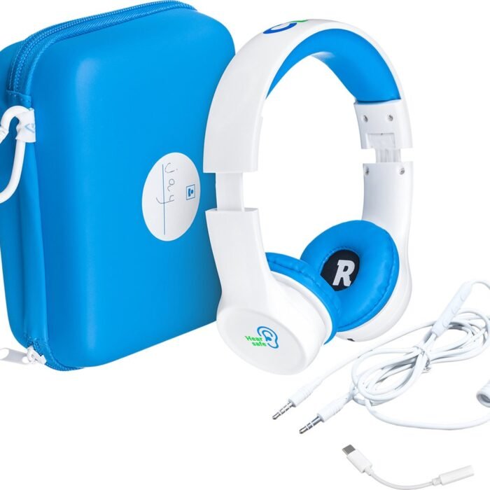 Clevy Hearsafe (Max 85 dB) - Koptelefoon voor kinderen met case en USB-C adapter - Blauw - Ontworpen voor de schoolklas - Kids Headphone - Headset