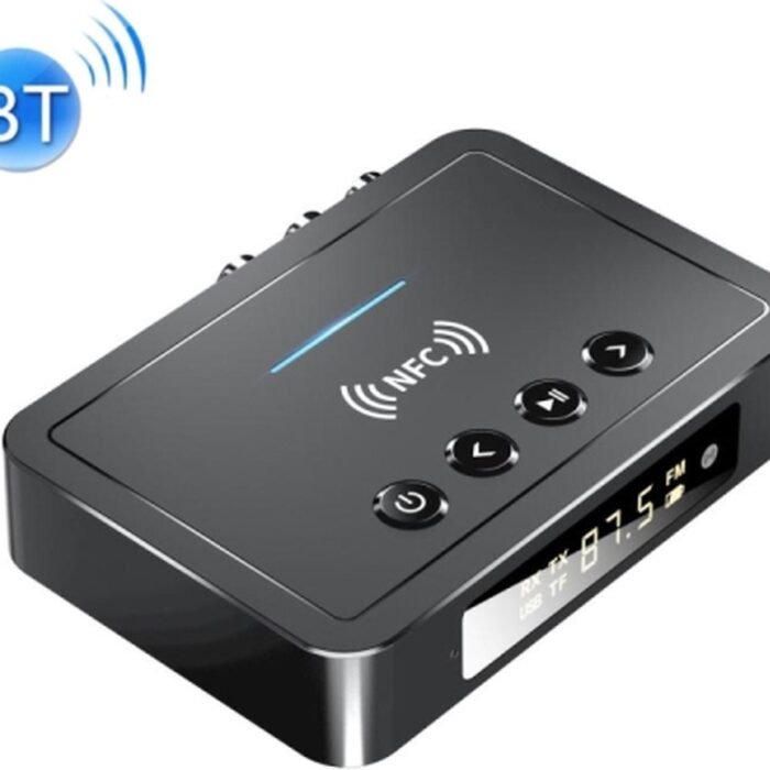 M6 NFC Bluetooth 5.0-ontvanger en zender en FM 3-in-1-adapter (zwart)