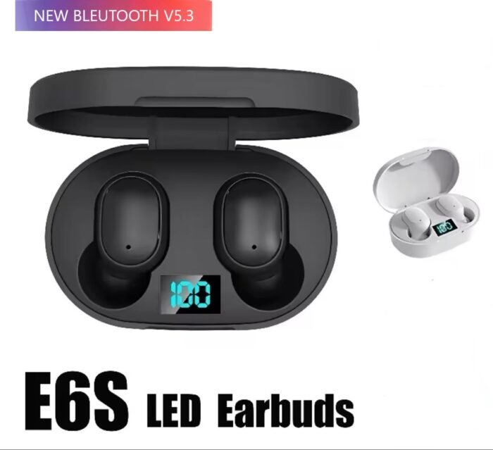 Draadloze Oordopjes Bluetooth 5.3 Hoofdtelefoon - E6S - Touch Control Oordopjes Met Microfoon - Met led percentage indicator - Zwart - Earphone - Koptelefoon - Gaming Headset