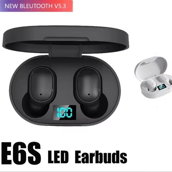 Draadloze Oordopjes Bluetooth 5.3 Hoofdtelefoon - E6S - Touch Control Oordopjes Met Microfoon - Met led percentage indicator - Zwart - Earphone - Koptelefoon - Gaming Headset
