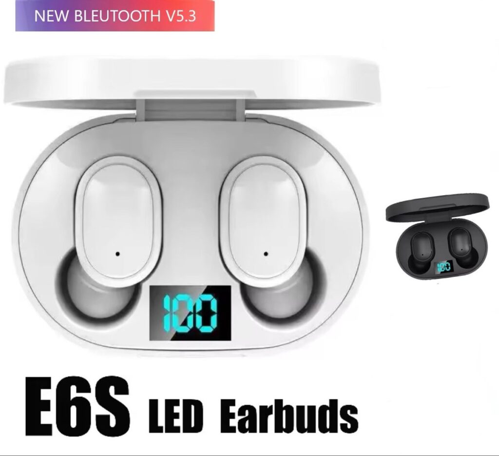 Draadloze Oordopjes Bluetooth 5.3 Hoofdtelefoon - E6S - Touch Control Oordopjes Met Microfoon - Met led percentage indicator - Wit - Earphone - Koptelefoon - Gaming Headset - Sport Oordopjes