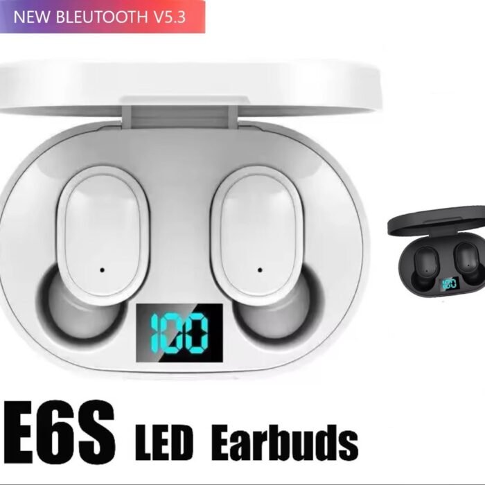 Draadloze Oordopjes Bluetooth 5.3 Hoofdtelefoon - E6S - Touch Control Oordopjes Met Microfoon - Met led percentage indicator - Wit - Earphone - Koptelefoon - Gaming Headset - Sport Oordopjes