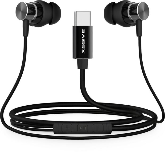 Oortjes met draad - USB C Aansluiting - In Ear Oordopjes met microfoon - Ingebouwde afstandsbediening - Geschikt voor Samsung - Zwart