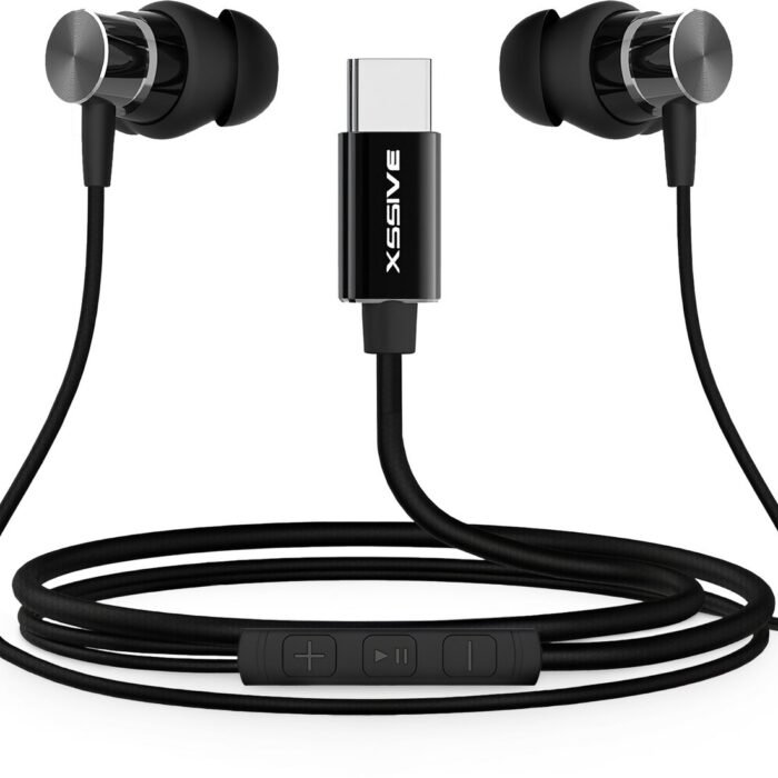 Oortjes met draad - USB C Aansluiting - In Ear Oordopjes met microfoon - Ingebouwde afstandsbediening - Geschikt voor Samsung - Zwart