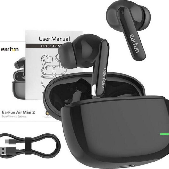 EarFun Air Mini 2 - Draadloos - Bluetooth 5.2 oordopjes - In-ear - Microfoon - Earbuds - IPX7 - Voice assistant - Zwart