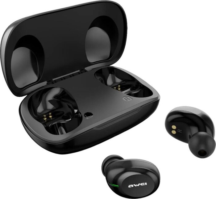 Awei T20 Echte Draadloze Sportoordopjes met Oplaadetui - Bluetooth Versie V5.1 - Waterdicht IPX4-niveau - Frequentierespons 20-20.000 Hz - Muziekspeelduur 8 uur - Zwart