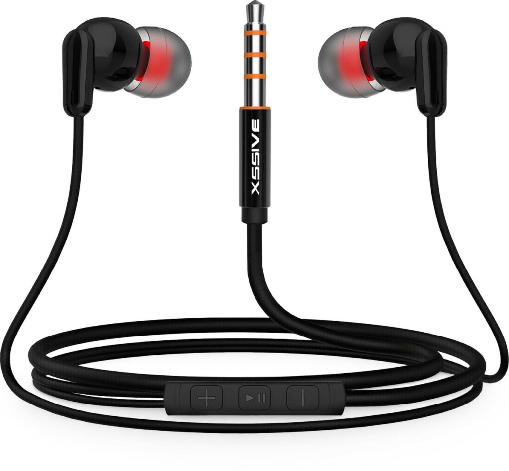 Oortjes met draad - 3,5mm Jack Aansluiting - In Ear Oordopjes met microfoon - Ingebouwde afstandsbediening - Zwart