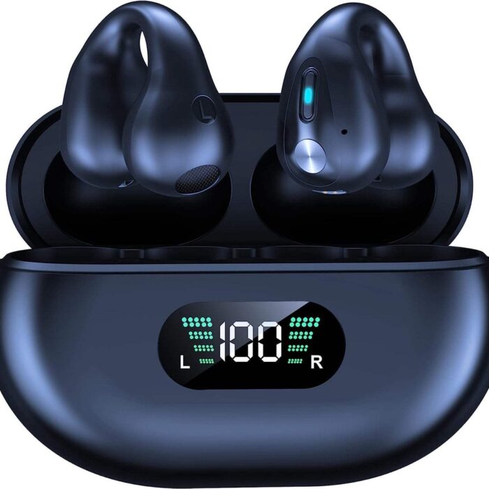 Draadloze oordopjes met oorclip Zwart - Sport Oordopjes - Geschikt voor Apple en Android - Bluetooth 5.3 - Draadloze oortje Bluetooth - Sport Oordopjes - Bluetooth Oordopjes - Draadloze Oordopjes - Oortjes Draadloos - In-Ear Oordopjes