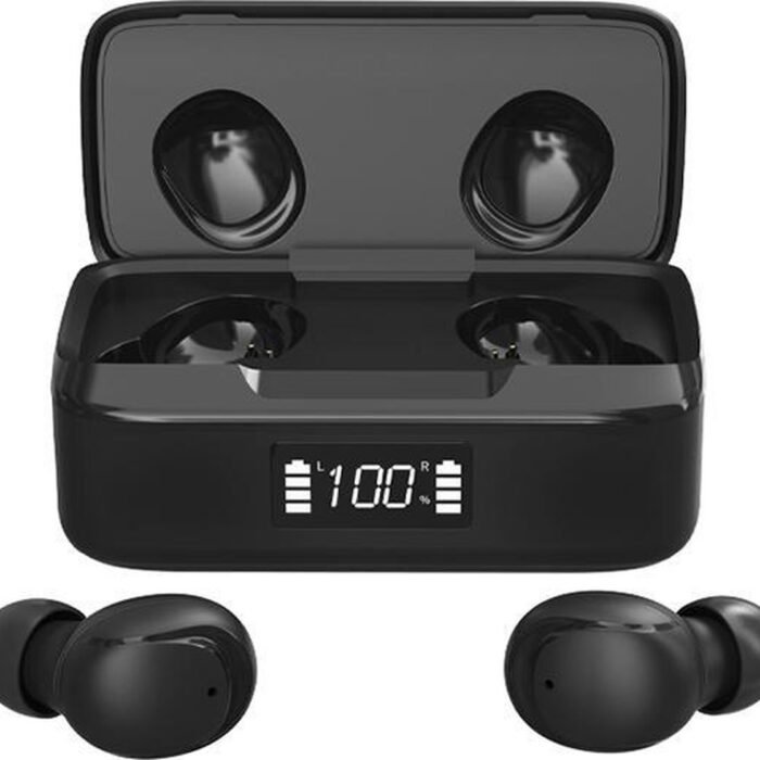 Volledig Draadloze Oordopjes 4/5 uur luistertijd met Microfoon en 500mAh Oplaadcase Geschikt voor elke Mobiele Telefoon met Bluetooth verbinding o.a. Apple/Samsung/Android/iPhone/iPad/Tablet/PC/Laptop Sporten & Hardlopen & Gaming Headset In Ear