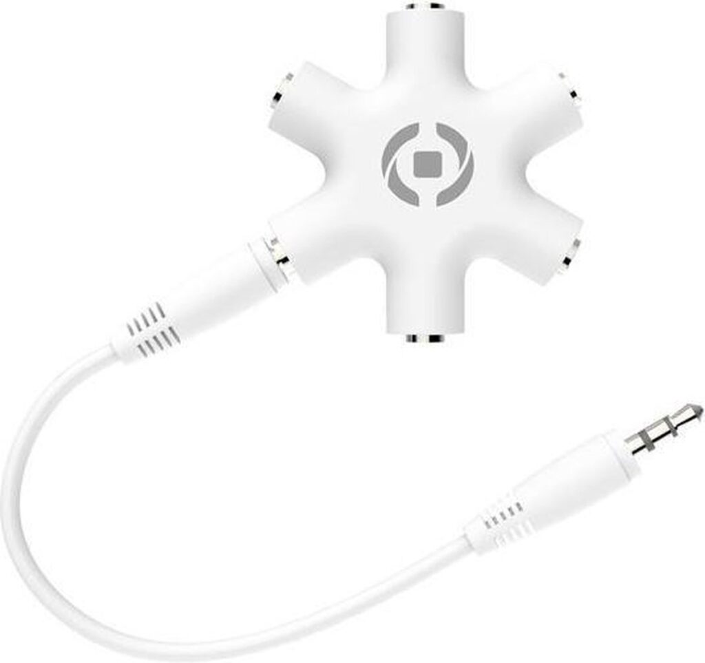 Celly Kabelsplitter Mix Audiojack 3,5 Mm Rubber Wit