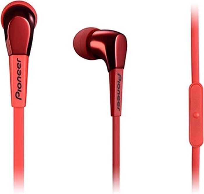 Pioneer SE-CL722T In-ear Oordopjes - met Extreme Bass - Geluid Isolatie - Rood met microfoon