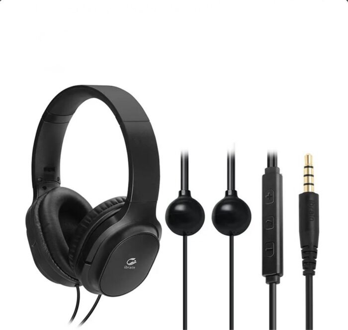 Anti straling Air Tube Koptelefoon Over-Ear HA08B – iBrain Zwart - 3.5 mm Jack